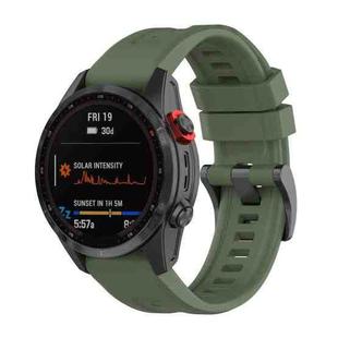 For Garmin Fenix 5X 22mm Quick Release Silicone Watch Band(Army Green)