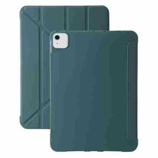 For iPad Air 11 2024 TPU Deformation Flip Leather Tablet Case with Holder(Dark Green)