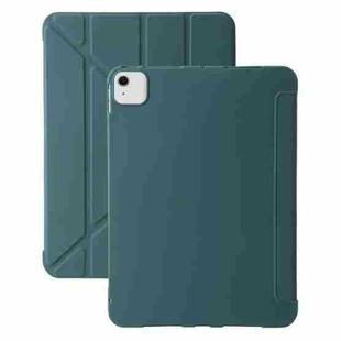 For iPad Air 13 2024 TPU Deformation Flip Leather Tablet Case with Holder(Dark Green)