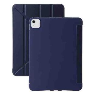 For iPad Air 13 2024 TPU Deformation Flip Leather Tablet Case with Holder(Dark Blue)