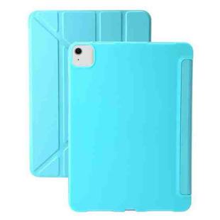 For iPad Air 13 2024 TPU Deformation Flip Leather Tablet Case with Holder(Mint Blue)