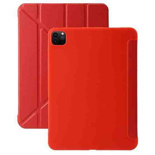 For iPad Pro 11 2024 TPU Deformation Flip Leather Tablet Case with Holder(Red)