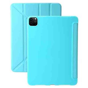 For iPad Pro 11 2024 TPU Deformation Flip Leather Tablet Case with Holder(Mint Blue)