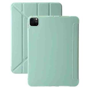 For iPad Pro 11 2024 TPU Deformation Flip Leather Tablet Case with Holder(Mint Green)