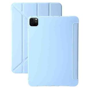 For iPad Pro 13 2024 TPU Deformation Flip Leather Tablet Case with Holder(Sky Blue)
