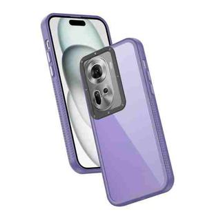 For OPPO Reno11 5G Global Frame Two Color Lens Ring TPU Phone Case(Purple)