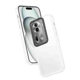 For OPPO Reno11 Pro 5G Global Frame Two Color Lens Ring TPU Phone Case(Transparent)