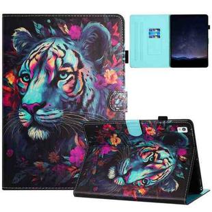 For iPad 10.2 2021 / Air 10.5 Painted Litchi Leather Sewing Smart Tablet Case(Tiger)