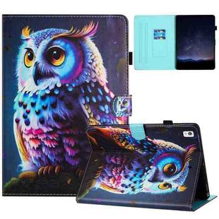 For iPad 10.2 2021 / Air 10.5 Painted Litchi Leather Sewing Smart Tablet Case(Colorful Owl)