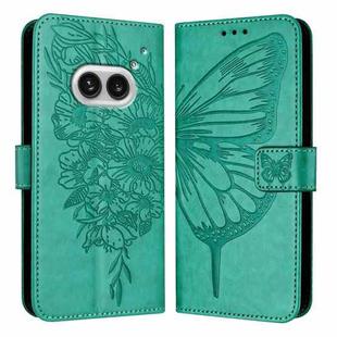 For Nothing Phone 2a Embossed Butterfly Leather Phone Case(Green)