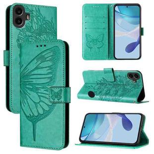 For Nothing CMF Phone 1 Embossed Butterfly Leather Phone Case(Green)