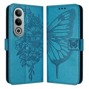 For OnePlus Nord CE4 Embossed Butterfly Leather Phone Case(Blue)