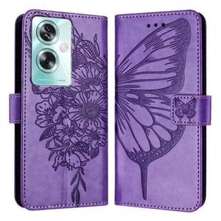 For OnePlus Nord N30 SE Embossed Butterfly Leather Phone Case(Light Purple)