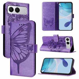 For OnePlus Nord 4 5G Embossed Butterfly Leather Phone Case(Light Purple)