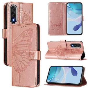 For OnePlus Ace 5 Ultra Embossed Butterfly Leather Phone Case(Rose Gold)