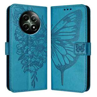 For Realme 12 5G Global Embossed Butterfly Leather Phone Case(Blue)