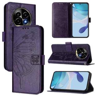 For Realme 13 Pro / 13 Pro+ 5G Embossed Butterfly Leather Phone Case(Dark Purple)