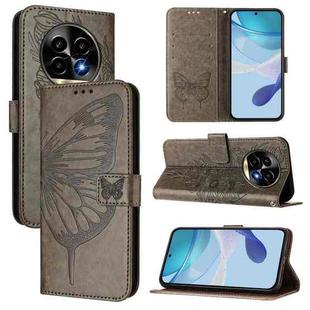 For Realme 13 Pro / 13 Pro+ 5G Embossed Butterfly Leather Phone Case(Grey)