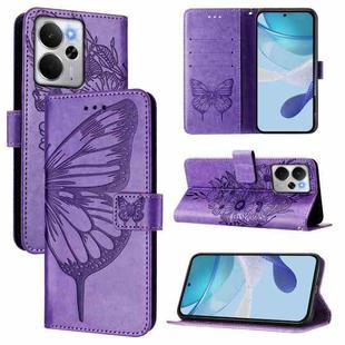For Realme 14 5G Global / P3 5G India Embossed Butterfly Leather Phone Case(Light Purple)
