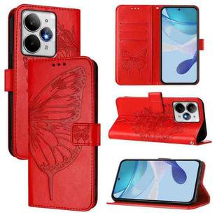 For Realme Neo7 Turbo 5G Embossed Butterfly Leather Phone Case(Red)