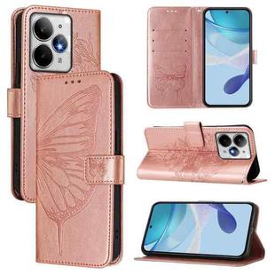 For Realme Neo7 Turbo 5G Embossed Butterfly Leather Phone Case(Rose Gold)