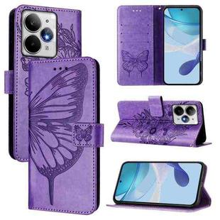 For Realme Neo7 Turbo 5G Embossed Butterfly Leather Phone Case(Light Purple)