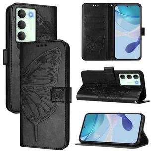 For Realme V70 / 14x Global / C75 5G Embossed Butterfly Leather Phone Case(Black)