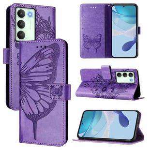 For Realme V70 / 14x Global / C75 5G Embossed Butterfly Leather Phone Case(Light Purple)