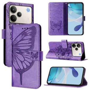 For Realme P4 Pro 5G Embossed Butterfly Leather Phone Case(Light Purple)