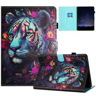 For Lenovo Tab M10 Plus 3rd Gen Painted Litchi Leather Sewing Smart Tablet Case(Tiger)