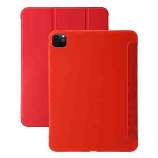 For iPad Pro 13 2024 Three-fold Holder Flip Tablet Leather Case(Red)