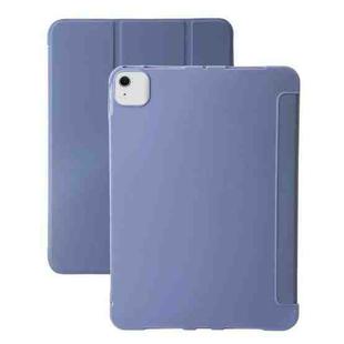 For iPad Air 11 2024 Three-fold Holder Flip Tablet Leather Case(Purple)