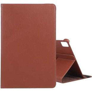 For iPad Air 11 2024 360 Degree Rotation Litchi Texture Leather Tablet Case with Holder(Brown)