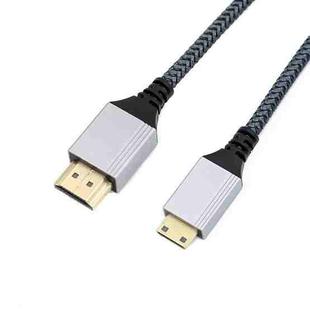 HDTV to Mini HDTV 4K UHD Video Transmission Braided Cable, Length:2m(Grey)