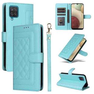 For Samsung Galaxy A12 / M12 Diamond Lattice Leather Flip Phone Case(Mint Green)