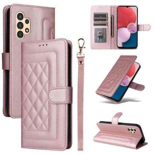 For Samsung Galaxy A13 5G / 4G Diamond Lattice Leather Flip Phone Case(Rose Gold)