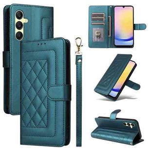 For Samsung Galaxy A25 5G Diamond Lattice Leather Flip Phone Case(Green)