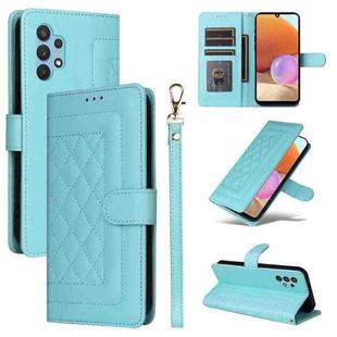 For Samsung Galaxy A32 4G Diamond Lattice Leather Flip Phone Case(Mint Green)