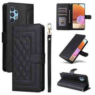 For Samsung Galaxy A32 4G Diamond Lattice Leather Flip Phone Case(Black)