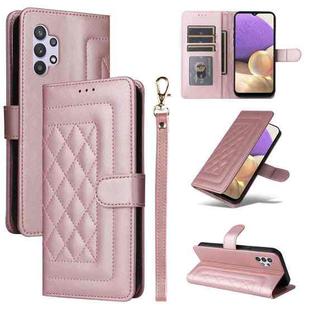 For Samsung Galaxy A32 5G Diamond Lattice Leather Flip Phone Case(Rose Gold)