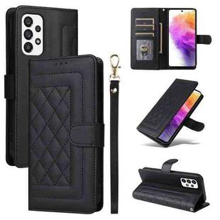 For Samsung Galaxy A73 5G Diamond Lattice Leather Flip Phone Case(Black)