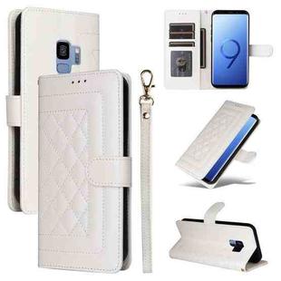 For Samsung Galaxy S9 Diamond Lattice Leather Flip Phone Case(White)