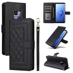 For Samsung Galaxy S9 Diamond Lattice Leather Flip Phone Case(Black)