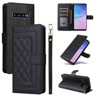 For Samsung Galaxy S10 Diamond Lattice Leather Flip Phone Case(Black)