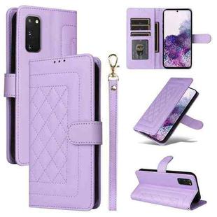 For Samsung Galaxy S20 FE Diamond Lattice Leather Flip Phone Case(Light Purple)