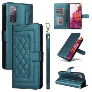 For Samsung Galaxy S20 FE Diamond Lattice Leather Flip Phone Case(Green)