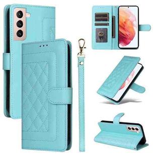 For Samsung Galaxy S21 5G Diamond Lattice Leather Flip Phone Case(Mint Green)