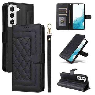 For Samsung Galaxy S22 5G Diamond Lattice Leather Flip Phone Case(Black)