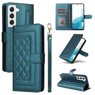 For Samsung Galaxy S22 5G Diamond Lattice Leather Flip Phone Case(Green)