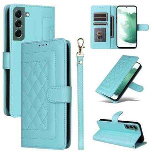 For Samsung Galaxy S22+ 5G Diamond Lattice Leather Flip Phone Case(Mint Green)